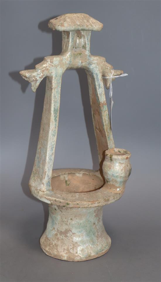 A Chinese pottery model of a drinking well, Han dynasty